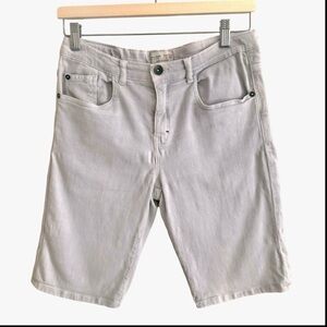 ZARA Kids Grey Denim Long Shorts Adjustable Waist Cotton Stretch 5 Pocket 13/14Y